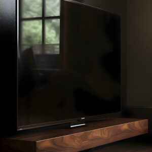 Modern TV on Floating Wooden Panel
